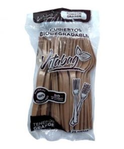 TENEDOR GRANDE KRAFT VITABAG BIO *CAJA*
