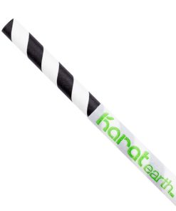 KARAT - Popote papel Gigante BIO Envuelto 10.25 Blanco y Negro