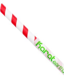 KARAT - Popote papel Gigante BIO Envuelto 10.25 Blanco y Rojo