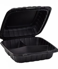 KARAT - Contenedor Negro PP tipo Almeja c/División